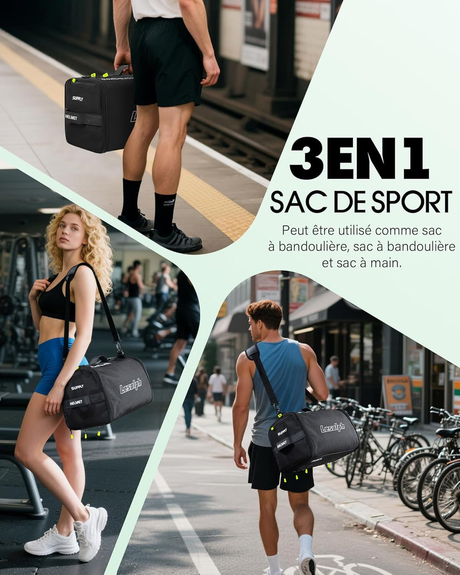 Sac de Sport Homme Femme, 35L Sacs de Voyage avec Compartiments Chaussures et Humide, Grand Capacité Sacs de Voyage avec Bandoulière réglable et Amovible, Sac de Sport pour Gym, Camping