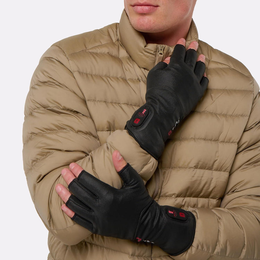 G-HEAT - sous-Gants Chauffants Mitten Mixte Ultra-Fins Effet Seconde Peau Doigts Libres Jusqu’à 6h d’Autonomie Idéal pour Maladie de Raynaud, Quotidien et Sports par Temps Froid