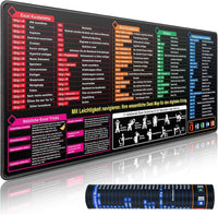 Grand tapis de souris - Ecriture allemand - Raccourcis clavier - Bureau Travail 30x79cm