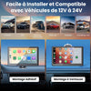 CarPlay Voiture, Portable CarPlay & Android Auto sans Fil, Stéréo de Voiture 7 Pouces Écran Tactile avec Navigation en Temps Réel, Assistant Vocal, FM, Mirror Link, Appels avec Mains Libres
