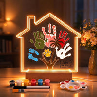 Kit d'empreintes de main avec veilleuse LED, empreinte de pied de bébé avec Empreinte de main pour couples et familles, kit d'empreintes de pattes de chien et chat, souvenir à faire soi-même