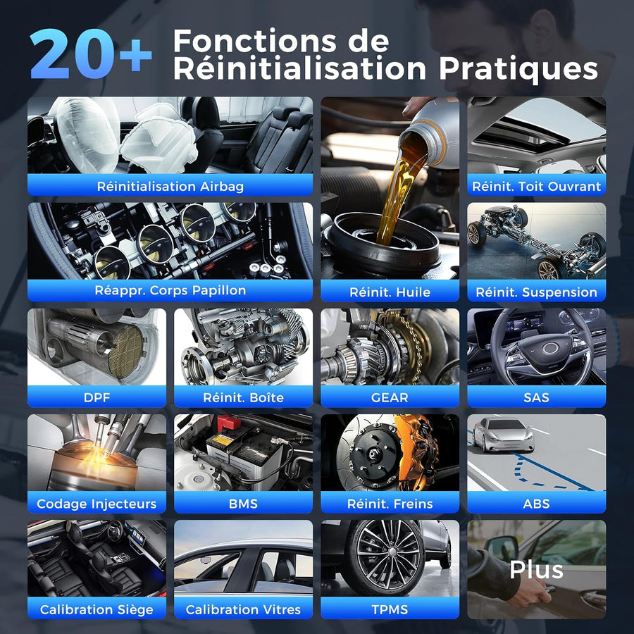 mucar 682 Valise Diagnostic Auto, AI Intelligent, Système Complet,20 Réinit Assistant AI,Diagnostic Complet du Système,20 Réinitialisations,Bi-directionnel,Guide V.A.G,CANFD & DOIP & FCA, Gratuit à Vie