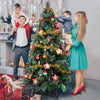 Sapin de Noël Artificiel en PVC 165cm avec 800 Pointes, 3 Parties pour Montage Facile, Compact, Support Métallique