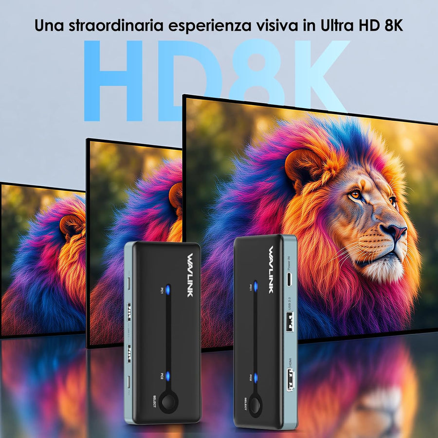 Commutateur KVM HDMI, 1 écran, 2 commutateurs KVM d'ordinateur 4K@144Hz, HDCP 1.4/2.3, 3 USB‑A 2.0 pour clavier sans fil, souris, imprimante, Plug & Play pour Windows, Mac et Linux