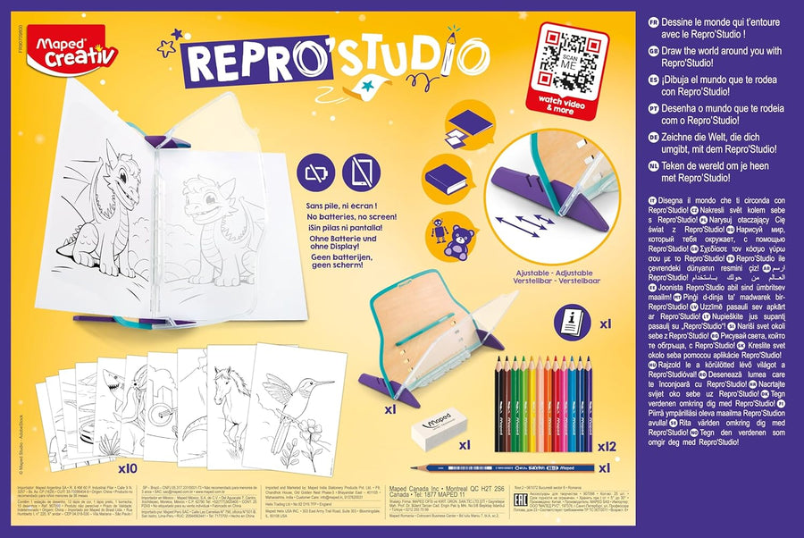 Maped Creativ - Repro' Studio - Reproduction de Dessins à l'Infini - Effet Magique - Activité Créative, Dès 6 Ans