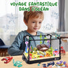 Jouet Enfant Blocs Construction Aquarium avec Lumière LED Compris Les Tortue en Mouvement