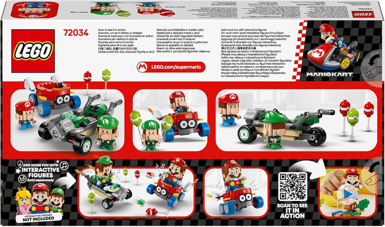 LEGO Super Mario : Mario Kart – Bébé Mario Contre Bébé Luigi 2 Voitures de Course et 2 Figurines Collector Nintendo 72034