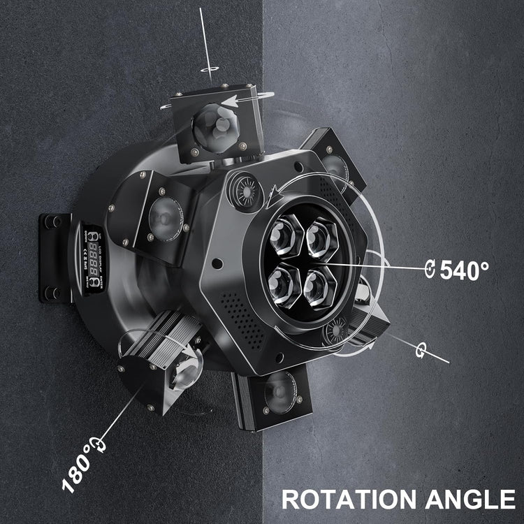 Jeux de Lumiere LED RGBW 180W 19CH Projecteur de Scène DJ Bar Club Disco Luminaires Tête Rotative Éclairage Soirée