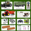 Tracteur Telecommandé Enfant, 6 Canaux Tracteur Télécommandé, Jouet Tracteur avec Grappin, Télécommande, Tracteur, Vache et Troncs d'arbre, Jouet Ferme