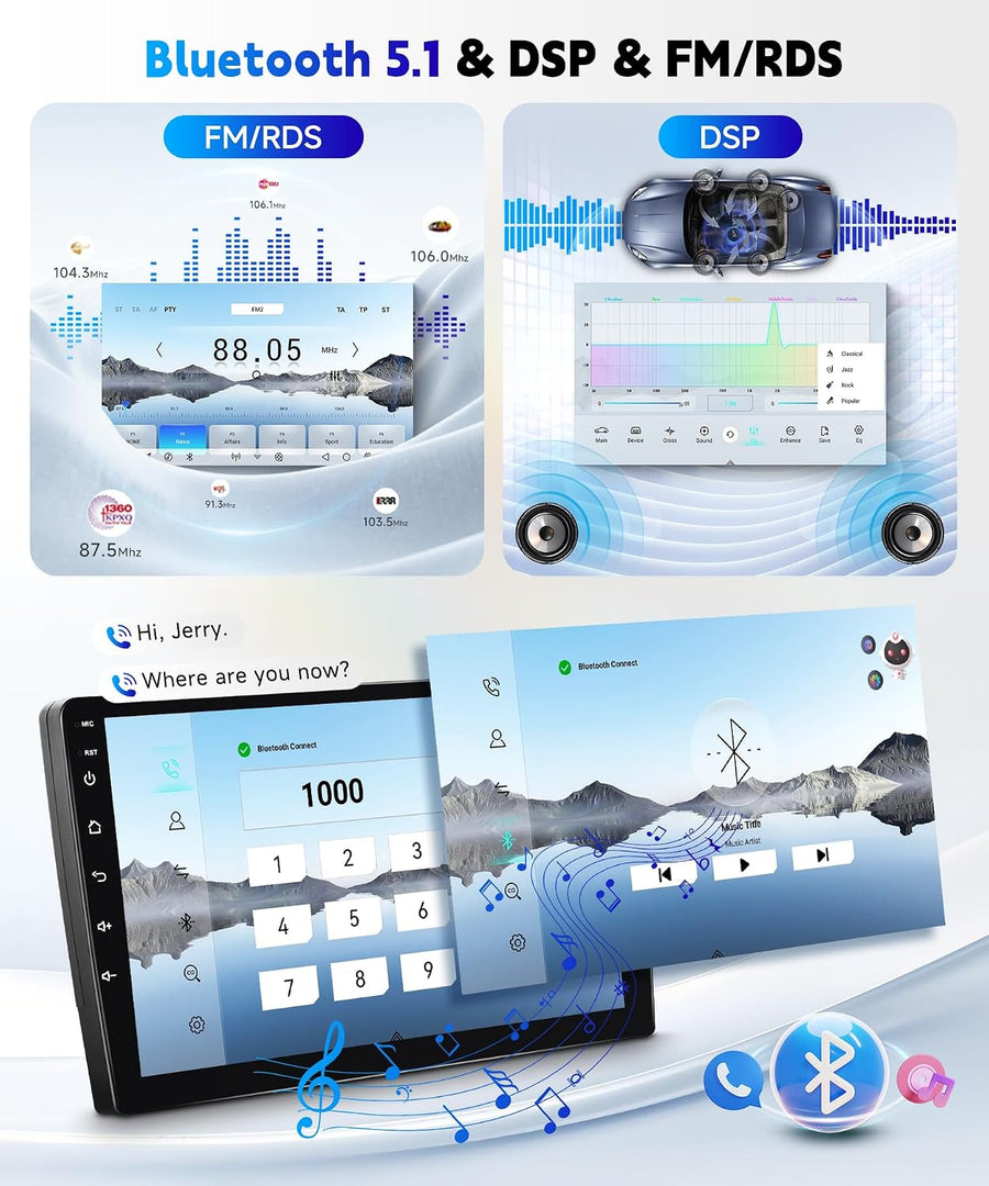 Ecran Carplay 8 Cœurs 4+64G Autoradio pour Mercedes Benz B200 W169 W245 W639 Sprinter Vito Viano avec DSP 5G WiFi Carplay Android Auto, 1280P QLED Écran Tactile Bluetooth 5.1 GPS FM/RDS