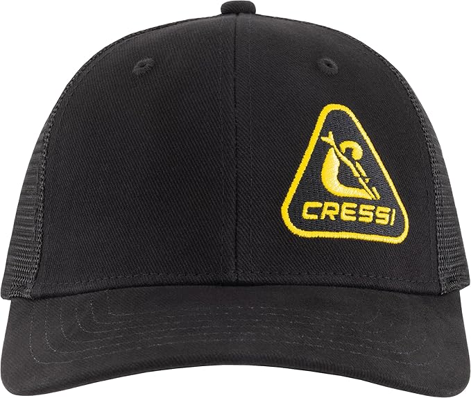 CRESSI Cap - Casquette avec Visière Sportive et Fonctionnelle, Noir/Jaune, Taille Unique Unisex