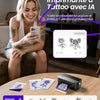 Mini Thermocopieur Tatouage pour Les Bras, Livré Avec 30 Feuilles de Papier Transfert 80x133 mm Idéal pour Les Petits Projets Créatifs, Imprimante Tatouage Bluetooth Compatible iPhone et iPad