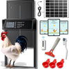 Porte Automatique Poulailler, Écran LED et Sécurité Anti-Écrasement, 3 abreuvoirs, Charge USB et Secteur, Capteur de Lumière et Minuterie, Porte Poulailler Automatique Solaire Panneau 7W en Alu