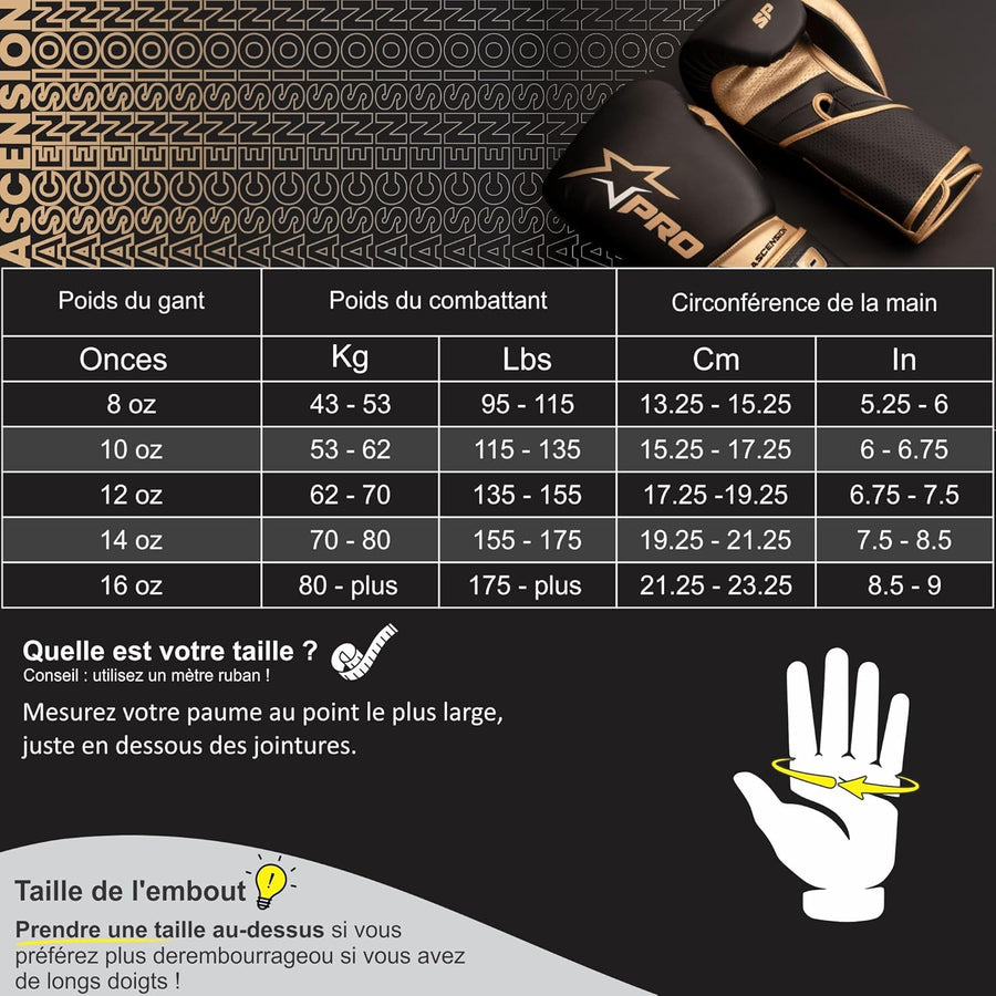 Gants de Boxe 16oz en Cuir Microfibre | Confort Supérieur, Absorption des Chocs & Ajustement Ergonomique | Idéal pour Les Athlètes Avancés