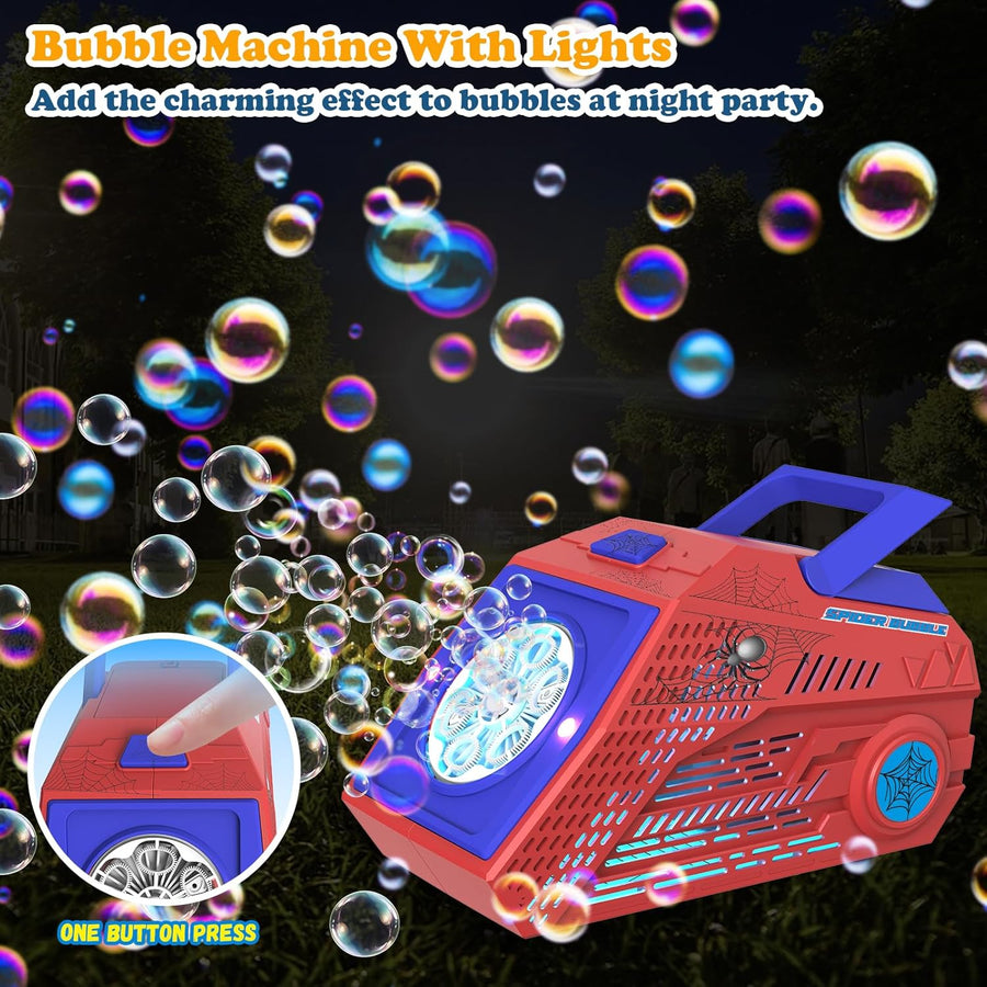 Machine à Bulles Automatique pour Enfants 10000+ Bulles par Minute, Machine à Bulles Portable Rechargeable avec 6 Grands Trous