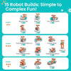 Robot Solaire 15 en 1 pour Enfants Jeux de Construction Jouets, Double Entraînement Solaire et Batterie 212 Pièces