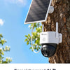Ctronics AOV 3K Caméra de Surveillance 4G Solaire Exterieur Sans Fil,IP66 Enregistrement 24/7,Suivi Auto ,Détection Humaine 30m, 14400mAh,Panneau 6W, Farb/IR Nachtsicht,TF 128 Go / Cloud / FTP