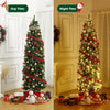 Sapin de Noël artificiel de 230 cm avec lumières LED chaudes et multicolores – Branches en PVC – Support métallique – Pommes de pin, baies rouges