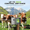 Dispositif de clôture électrique 2J 10 km Range de commande Energizer de clôture électrique étanche avec affichage LED 3 options d'alimentation pour les agriculteurs, les éleveurs