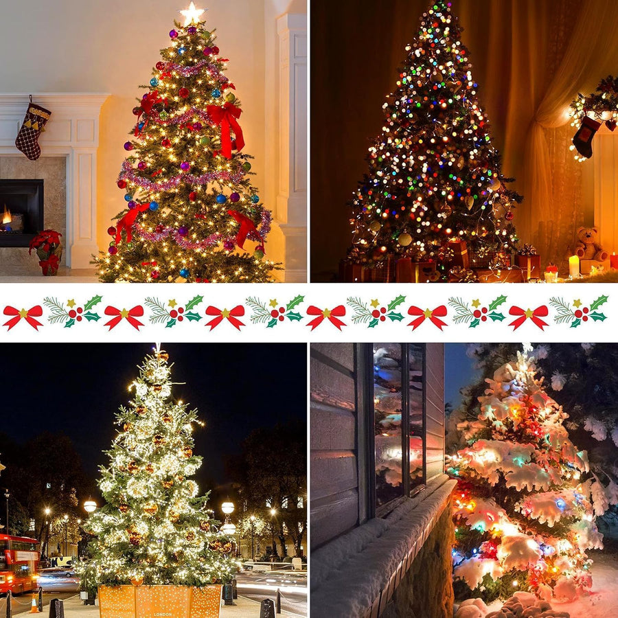 Guirlande Éclairage Sapin de Noël de 2,05 m Anneau et 8 Guirlandes 280 LED