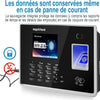 Pointeuse Horaire Personnel Francais Empreinte Digitale Badgeuse Badge Carte Employés Petites Entreprises jusquà 1000 utilisateurs sans WiFi 0 Frais Mensuels Scan