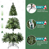Sapin de Noël Artificiel en PVC 165cm avec 800 Pointes, 3 Parties pour Montage Facile, Compact, Support Métallique