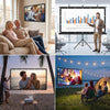 Écran de Projection 150 Pouces 16:9, Toile Vidéoprojecteur Pliable et Portable, Anti-Plis, Compatible 4K et Full HD, pour Cinéma Maison, Extérieur et Événements