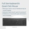 Kensington KM270 EQ Set Clavier sans Fil Rechargeable et Souris silencieuse ambidextre pour PC, 2.4GHz & BT 5.0, résistant aux éclaboussures, AZERTY ISO - NOIR