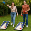 Cornhole Jeu d'extérieur Pliable avec 2 Planches et 8 Sacs de Lancer (Rouge et Bleu) Facile à Transporter, idéal pour Le Jardin, la Plage et Le Camping