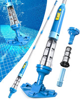 Aspirateur Piscine sans Fil avec Perche Rétractable, 60L/Min Aspirateur Spa Manuel Durée de Fonctionnement Jusqu'à 90 Minutes, 5200mAh Portable Rechargeable Balai Aspirateurs Piscine Hors Sol