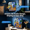 Reobrix 66702 Night Sky Cafe avec Jeu de Construction Lumineux pour Adultes, Cadre Photo 3D inspiré de Van Gogh, décoration Murale ou à Poser, Cadeau pour Les 14 Ans et Plus (2678 pièces)