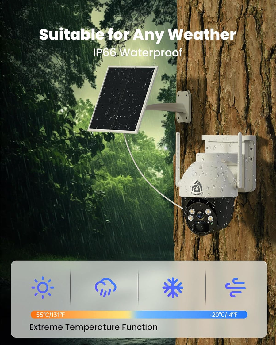4G LTE Caméra Surveillance avec Carte SIM, 18000 mAh 2K HD Camera Solaire Exterieur sans WiFi avec 360° PTZ, PIR Détection Humaine/Mouvement, Vision Nocturne Couleur, Spotlight Sirène, IP66