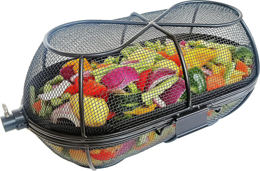 Panier à rôtisserie Broche 10/12mm Barbecue Viande Légumes Poisson Crustacés NOIR