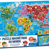 CLEMENTONI - Mon Puzzle Magnétique du Monde 4 Ans + - Planisphère Interactif - Découverte Animaux & Monuments - Jeu Éducatif Enfant