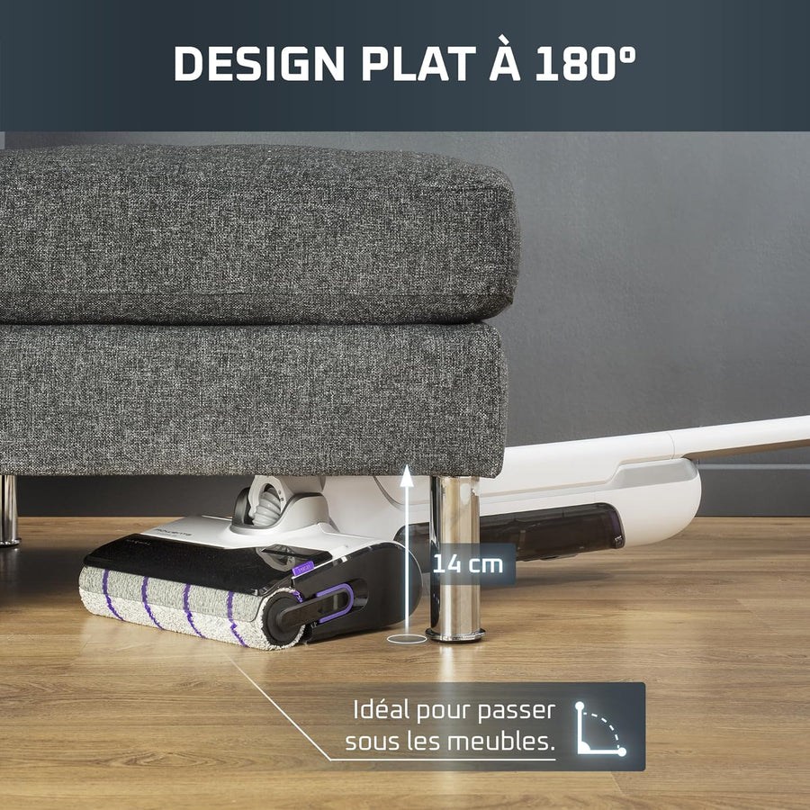 Rowenta X-Clean 10, Aspirateur Laveur sans Fil, Inclinable 180°, Auto-Nettoyage et séchage 65°C, 60min, pour tâches tenaces, Poils d’Animaux YY5785FE