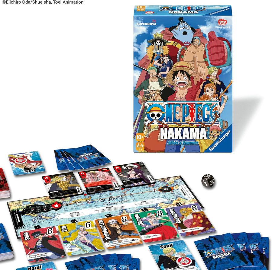 Ravensburger - Jeu de Société One Piece Nakama - Alliés & Ennemis - Jeu de Société Manga Coopératif - 1-5 Joueurs - 10 Ans et Plus - Partie de 30 Minutes - Version Française