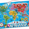 CLEMENTONI - Mon Puzzle Magnétique du Monde 4 Ans + - Planisphère Interactif - Découverte Animaux & Monuments - Jeu Éducatif Enfant
