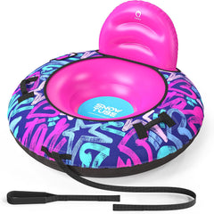 Tube à neige avec housse en toile de qualité supérieure pour enfants, tube à neige gonflable robuste de 111,8 cm ROSE