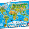 CLEMENTONI - Mon Puzzle Magnétique du Monde 4 Ans + - Planisphère Interactif - Découverte Animaux & Monuments - Jeu Éducatif Enfant
