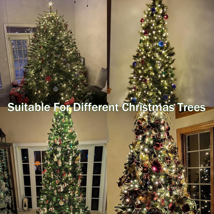 Guirlande Éclairage Sapin de Noël de 2,05 m Anneau et 8 Guirlandes 280 LED