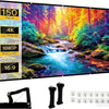 Écran de Projection 150 Pouces 16:9, Toile Vidéoprojecteur Pliable et Portable, Anti-Plis, Compatible 4K et Full HD, pour Cinéma Maison, Extérieur et Événements