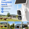 Ctronics 4G LTE AOV Camera Exterieur sans Fil Solaire, Camera sans WiFi Caméra de Surveillance Extérieur à Double Objectif 2K, Suivi Automatique, Enregistrement 24/7, Détection IA, Camera Carte Sim