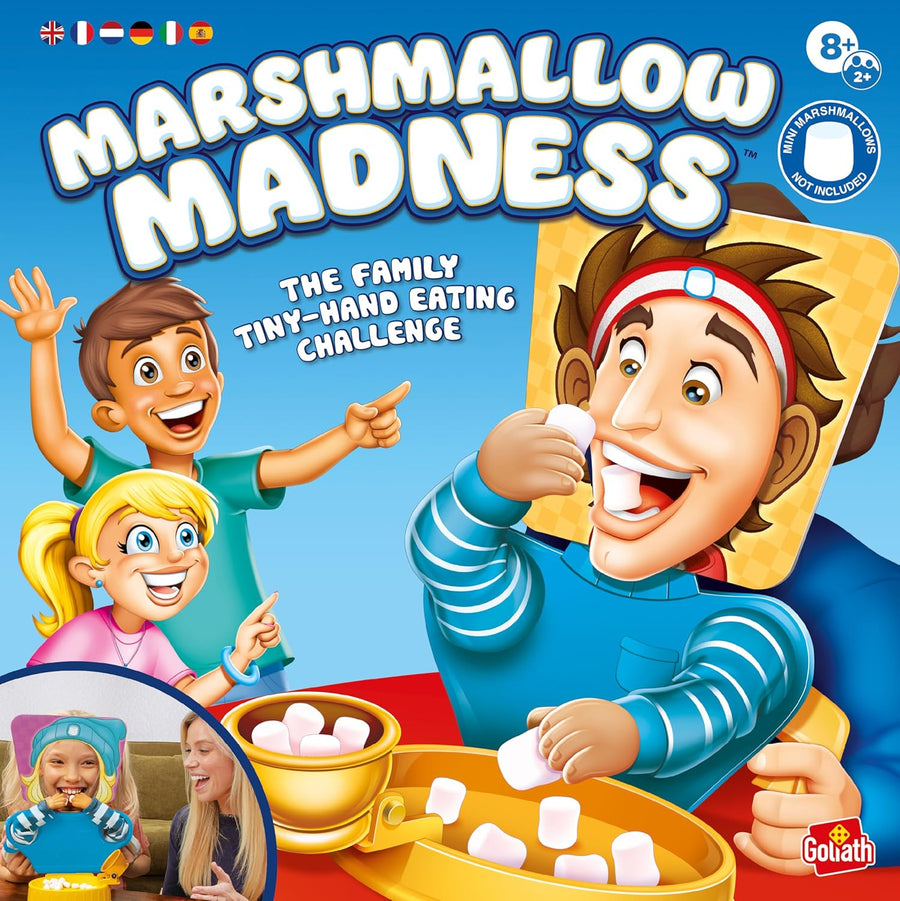 Goliath - MARSHMALLOW MADNESS - Jeu de Société d'Ambiance Hilarant pour Adultes & Enfants dès 8 ans – Jeu pour Challenge Fun avec Chamallows - Idéal Fêtes & Famille 2+ Joueurs Sans Marshmallows