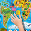 CLEMENTONI - Mon Puzzle Magnétique du Monde 4 Ans + - Planisphère Interactif - Découverte Animaux & Monuments - Jeu Éducatif Enfant