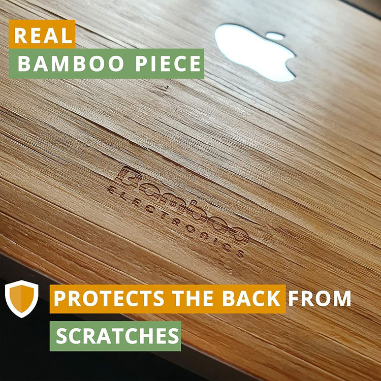 Cover Couverture Adhesive Fin Leger Compatible MacBook 13" Bois Bambou Naturel Protection