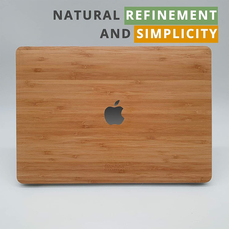 Cover Couverture Adhesive Fin Leger Compatible MacBook 13" Bois Bambou Naturel Protection