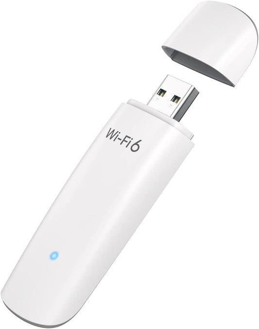 Dongle Clé USB WiFi 6 Double Bande 5GHz 1201Mbps + 2.4GHz 574Mbps, Adaptateur USB 3.0 BLANC