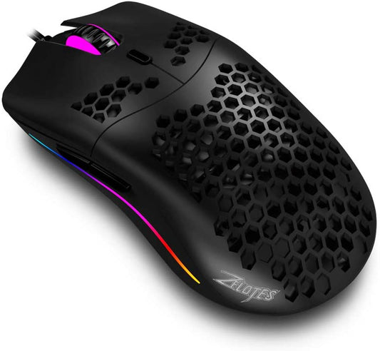 Souris Gamer Filaire Ergonomique16000DPI 65g Ultra légère Capteur Pixart PMW-3389 NOIR