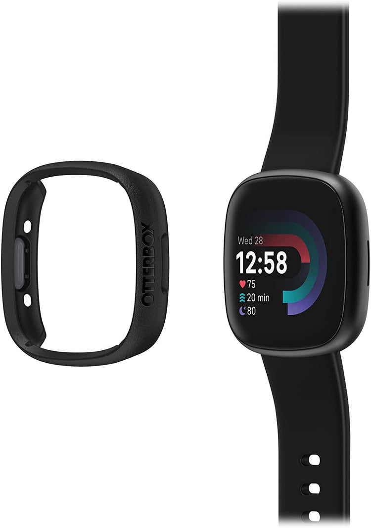 Bumper Compatible Fitbit Versa 4 Antichoc Anti-Chute élégant étui protège écran et Bords NOIR