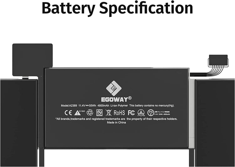 Batterie de Remplacement A2337 A2389 Compatible MacBook Air 13" M1 2020 EMC3598